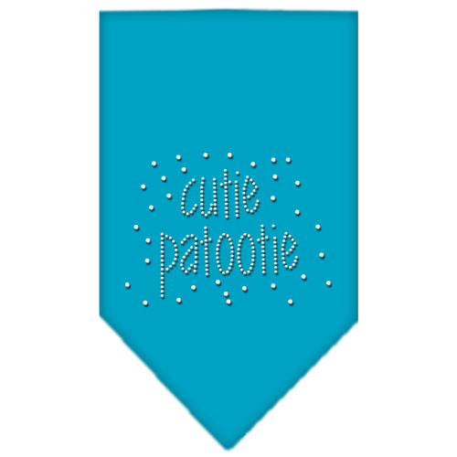 Cutie Patootie Rhinestone Bandana Turquoise Large